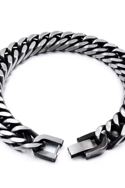 Hiphop Armband titan silberfarben